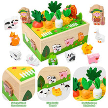 Carica l'immagine nel visualizzatore di Gallery, Bloranda Giochi Montessori Bambini 1-3 anni, Verdure Animali Legno, Educativi, Regali di Pasqua Compleanno