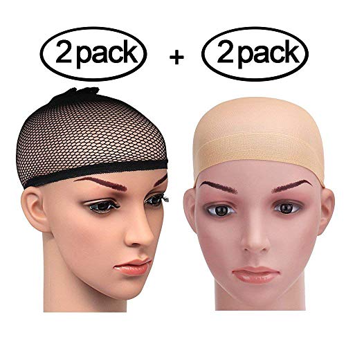 PrettyDate, cuffie elastiche per parrucca, in nylon, beige naturale e a rete... - Ilgrandebazar