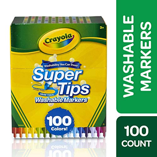 CRAYOLA Pennarelli Lavabili Super Tips, Multicolore, 17.78 x 14.73 x 8.63 cm - Ilgrandebazar