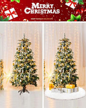 Carica l'immagine nel visualizzatore di Gallery, Zibroges Gonna dell'Albero di Natale di Lusso da 122cm - Bianco Radiante con Fiocchi di Neve Argentati Scintillanti - Decorazione Natalizia Perfetta per un'Atmosfera Festosa