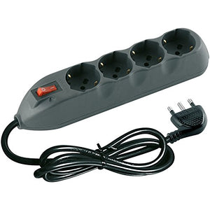 BTicino 3680GBF Multipresa Poker 4 Prese Universali con Interruttore Nero - Ilgrandebazar