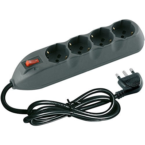 BTicino 3680GBF Multipresa Poker 4 Prese Universali con Interruttore Nero - Ilgrandebazar