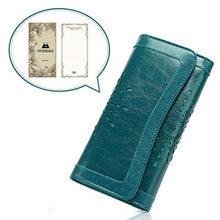 Carica l'immagine nel visualizzatore di Gallery, Portafoglio Pelle Donna, OURBAG Portafogli Donna Grandi, Blu Pavone - Ilgrandebazar