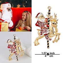 Carica l&#39;immagine nel visualizzatore di Gallery, Bigomila 6 Pezzi Spilla di Natale per le donne Spille di Natale Carino per le Ragazze di Cristallo Smalto Spille di Natale per Bambini Decorazioni Regalo di Natale