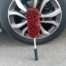 Carica l'immagine nel visualizzatore di Gallery, Clean world - Spazzola per ruote in lana sintetica 17.7inch Red, Rosso e nero.