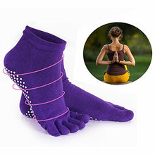 Carica l&#39;immagine nel visualizzatore di Gallery, XLKJ 5 Paia di Calzini Antiscivolo con Dita,Yoga,Pilates,Balletto Calze per...