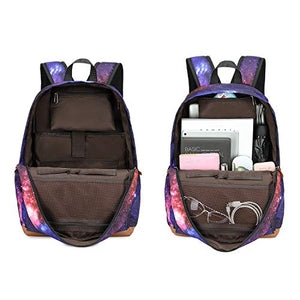 Zaino Scuola Unicorno Per Ragazze Galaxy Con Porta Di Ricarica Usb Viola