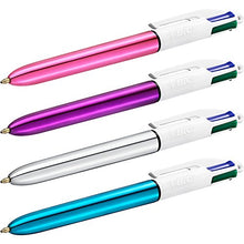 Carica l'immagine nel visualizzatore di Gallery, Bic - Penna a Sfera "4 Colour Shine", Confezione da 3, Colori Assortiti - Ilgrandebazar