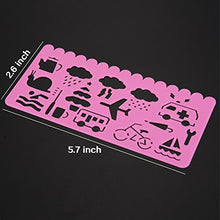 Carica l&#39;immagine nel visualizzatore di Gallery, Set di Stencil Stampini da Disegno in Plastica per Bambini, 74 Forme, 24... - Ilgrandebazar
