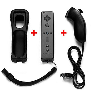 Tanouve Controller Wii Motion Plus, 2 In 1 Nunchuck Costruito Nero - Ilgrandebazar