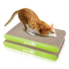 Carica l&#39;immagine nel visualizzatore di Gallery, Pecute Tiragraffi per Gatti Cartone (2 Pack),Graffiatoio per Gatti, Gatto graffiatoio di ricambio, Gattino Tiragraffi Gatto Piccolo Medio Lettino per Gatti con Erba Gatta Inclusa