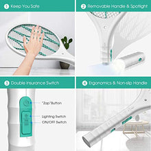 Carica l&#39;immagine nel visualizzatore di Gallery, DOUHE Bianca Racchetta Zanzare Elettrica, USB Ricaricabile bianco