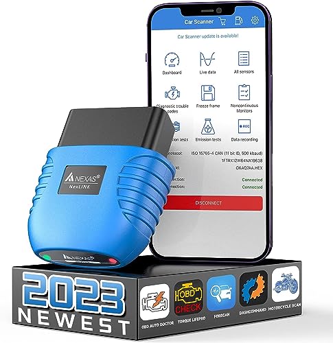 AUTOPHIX Nexlink OBD2 Bluetooth 5.0 per Auto e Moto, Dispositivo Diagnostico, Adattatore per iOS e Android