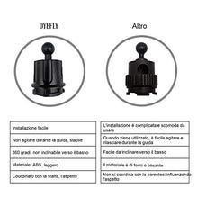 Carica l'immagine nel visualizzatore di Gallery, OYEFLY Supporto Auto Smartphone con Cruscotto Regolabile e 360 Nero