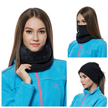 Carica l&#39;immagine nel visualizzatore di Gallery, QXuan Fleece Scaldacollo Uomo Donna Collo Pile Termico Invernale Sport Nero - Ilgrandebazar