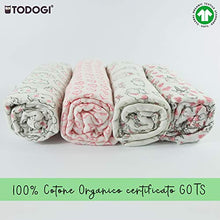 Carica l'immagine nel visualizzatore di Gallery, TODOGI Mussole Neonato 100% Cotone Biologico Certificato GOTS Set 4 Pink&amp;grey