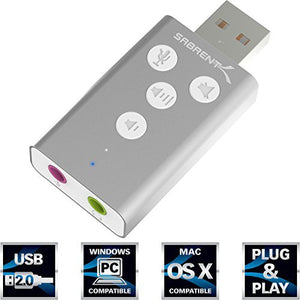 Sabrent Adattatore USB Audio Esterno Stereo per Windows e Mac. Plug & Play...