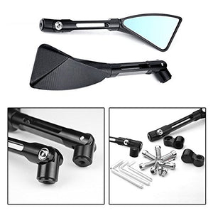 KATUR Specchietto retrovisore Moto Triangolo Nero Demone Lama Stile