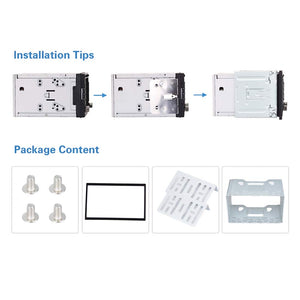 LSLYA Universale Doppio DIN Mount Kit di Montaggio in Metallo per 2 Dash... - Ilgrandebazar