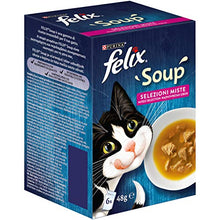 Carica l'immagine nel visualizzatore di Gallery, PURINA FELIX Soup Gatto Selezioni Miste con Manzo, Pollo, Tonno - 48...