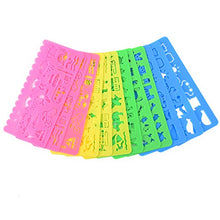 Carica l&#39;immagine nel visualizzatore di Gallery, Set di Stencil Stampini da Disegno in Plastica per Bambini, 74 Forme, 24... - Ilgrandebazar