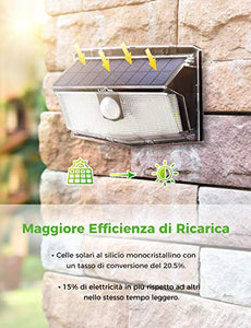 300 LED Luci Solari Esterno,【Nuovo design nel 2020】Luce Solare con 2 Pezzi