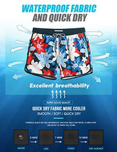 Carica l&#39;immagine nel visualizzatore di Gallery, MaaMgic Uomo Costume da Bagno Nuoto Calzoncini XS, Fiori Bianchi Blu Rossi