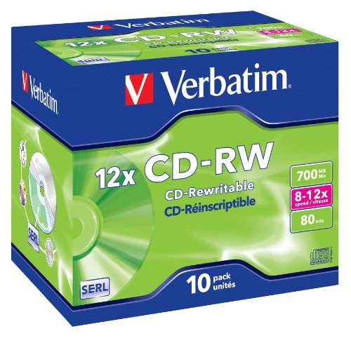 Verbatim CD-RW 12x 80 Min 700MB, Confezione da 10 pezzi