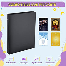 Carica l'immagine nel visualizzatore di Gallery, Lictin Raccoglitore Carte Maniche 540 Tasche (Nero)-Album trasparente impermeabile con 540 tasche per carte da gioco - 30 pagina nera raccolta carta libro