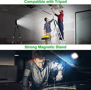 CLV Faro Luce LED Portatile 60W, Faro LED Ricaricabile USB & Solare con 12000mAh Batteria, 4 Modalità di Illuminazione 5 Luminosità, Luci da Lavoro per Cantiere, Garage, Campeggio, Emergenza