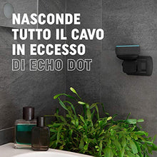 Carica l&#39;immagine nel visualizzatore di Gallery, Supporto compatto ECHO DOT per PRESA ITALIANA. Cavo nascosto, NO VITI o Nero