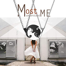 Carica l&#39;immagine nel visualizzatore di Gallery, Flongo Coppia Collana Amante ciondoli Gatti Bianchi Neri, Ciondoli Nero - Ilgrandebazar