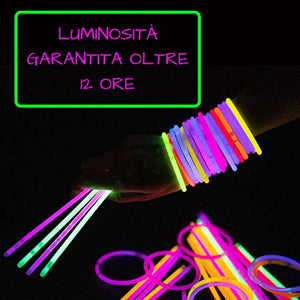 Adelama Braccialetti Luminosi Fluorescenti Fluo per Feste Glowstick Party...