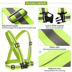 2 Pezzi Gilet di Sicurezza, SANTOO Imbragatura Riflettente Sicurezza con...