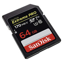 Carica l'immagine nel visualizzatore di Gallery, Sandisk Extreme Pro Scheda di Memoria da 64 Gb, Velocità di Lettura Fino a 170 MB/S, Classe 10, U3, V30