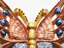 Carica l&#39;immagine nel visualizzatore di Gallery, Farfalla media in ceramica traforata rossa e blu - Ilgrandebazar