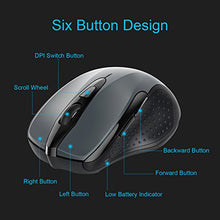 Carica l&#39;immagine nel visualizzatore di Gallery, TECKNET Mouse Bluetooth Wireless per Windows e Mac, 2600DPI, Grey