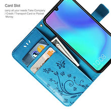 Carica l&#39;immagine nel visualizzatore di Gallery, AROYI Cover Huawei P30 Lite, Retro Design Flip Caso in PU Pelle Premium Bleu - Ilgrandebazar