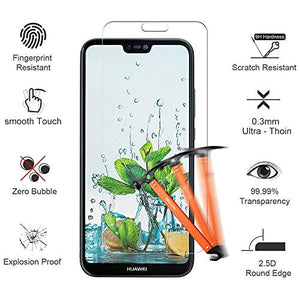 NASFUEY Vetro Temperato [3 Pezzi] Compatibile con Huawei P20 Lite