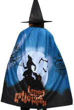 Carica l'immagine nel visualizzatore di Gallery, WENTS Costume da Strega di Halloween, Costume da Mago con Cappello da Mago Mantello per Bambini Ragazzo Ragazza Costume Cosplay Festivel Stile Stella (Fantasma)