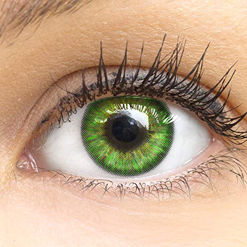 GLAMLENS Lenti a contatto colorate verdi Fresh Green - mensili - con porta...