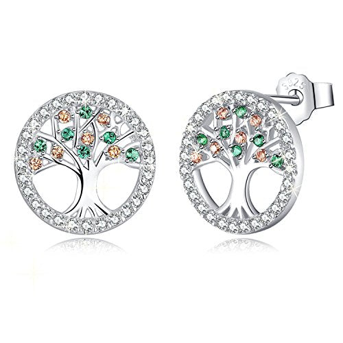 MEGA CREATIVE JEWELRY Orecchini da Donna Albero Della Vita in Argento - Ilgrandebazar
