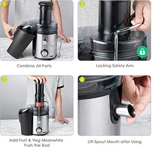 Centrifuga Frutta e Verdura, Estrattore di Succo Freddo con 75MM Bocca... - Ilgrandebazar