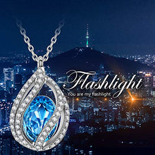 Carica l&#39;immagine nel visualizzatore di Gallery, Kami Idea Collana, Chiaro di Luna, Placcato in Platino, Cristallo Blu Collana - Ilgrandebazar