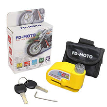 Carica l&#39;immagine nel visualizzatore di Gallery, FD-MOTO Allarme Blocco Disco Moto Bici Freno a Giallo - Ilgrandebazar