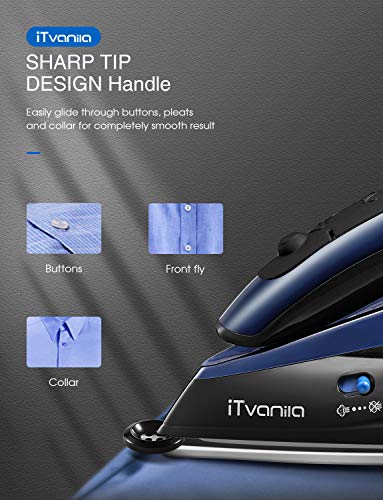 Ferro Da Stiro Da Viaggio Beper - 1100W, Doppia Tensione, Manico Pieghevole, Azzurro