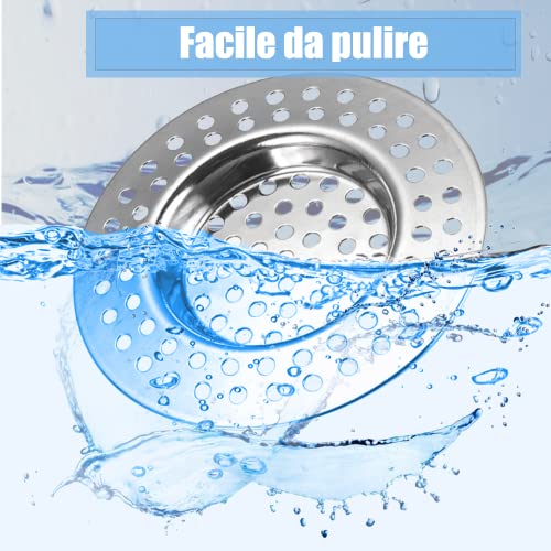 Feegow 2 Set Di Tappi Di Ricambio Per Lavello/Vasca Da Bagno - In Acciaio Inox, 70mm, Con Vite, Facili Da Installare, Antiperdita