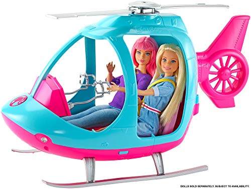 Barbie FWY29 l'Elicottero per Bambole, Rosa e Azzurro con Elica che Gira,... - Ilgrandebazar