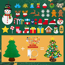 Carica l'immagine nel visualizzatore di Gallery, Lanpn Albero di Natale in feltro 102 cm più pupazzo di neve, Albero Natale montessori per bambini, albero di Natale con luci con 40 pezzi decorazione da appendere in velcro per casa, porta e parete
