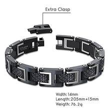 Carica l&#39;immagine nel visualizzatore di Gallery, COOLMAN - Bracciale da uomo, Braccialetto in acciaio Argento + Nero - Ilgrandebazar